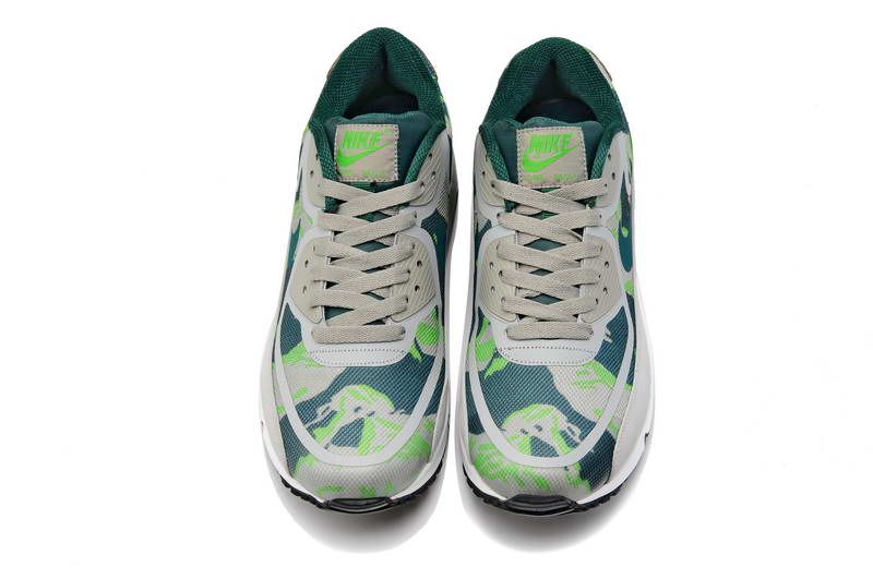 Nike Air Max 90 Chaussures Hommes bandes preenregistrees gris vert (2)